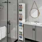 Mobile con contenitori salvaspazio da bagno a 4 ripiani in plastica, sottile e stretto, con ruote, per piccoli spazi