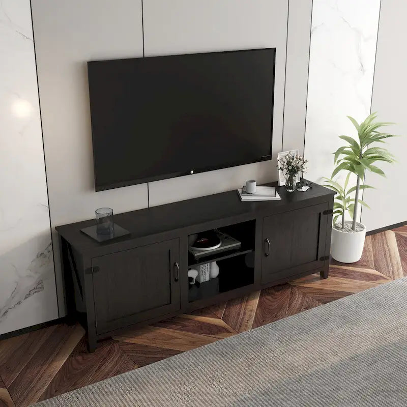 Mobile TV industriale con 2 armadietti e 4 ripiani per salotti, camere da letto e sale giochi