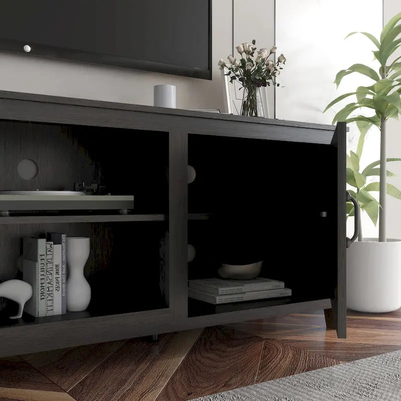 Mobile TV industriale con 2 armadietti e 4 ripiani per salotti, camere da letto e sale giochi