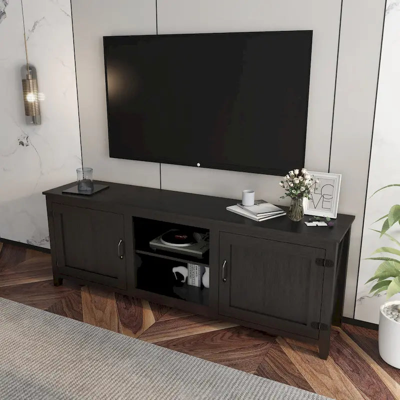 Mobile TV industriale con 2 armadietti e 4 ripiani per salotti, camere da letto e sale giochi