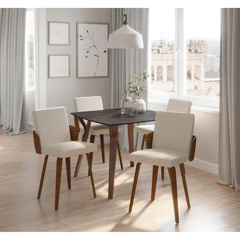 Tavolo da pranzo Sala con piano in marmo testurizzato
