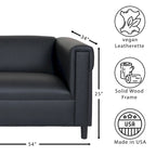 Divanetto Mid Century Modern in Similpelle con Struttura in Legno Massello Imbottito