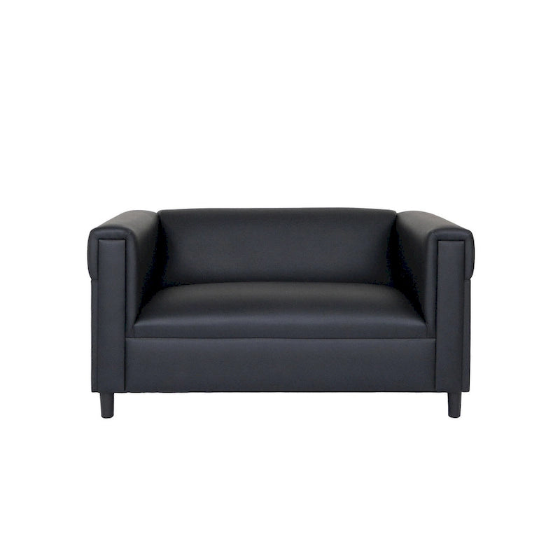 Divanetto Mid Century Modern in Similpelle con Struttura in Legno Massello Imbottito