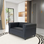 Divanetto Mid Century Modern in Similpelle con Struttura in Legno Massello Imbottito