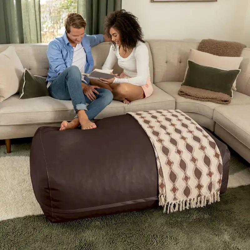 Pouf Atrium Collection Lino - Pouf e Chaise Longue Grandi - Ecopelle