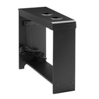 Tavolino stretto con stazione di ricarica - Comodino con contenitore, 2 prese di corrente e 2 porte USB