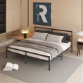 Letto matrimoniale king-size con piattaforma in metallo e testiera