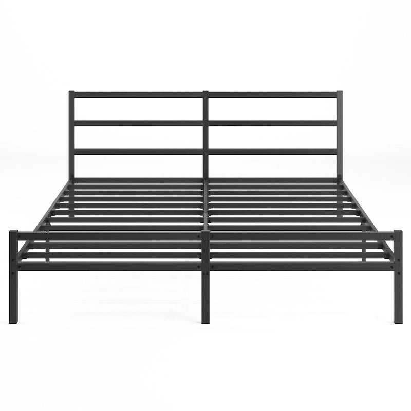 Letto matrimoniale king-size con piattaforma in metallo e testiera