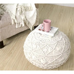 Pouf Ottomano in Macramè Naturale Sevita Mystic