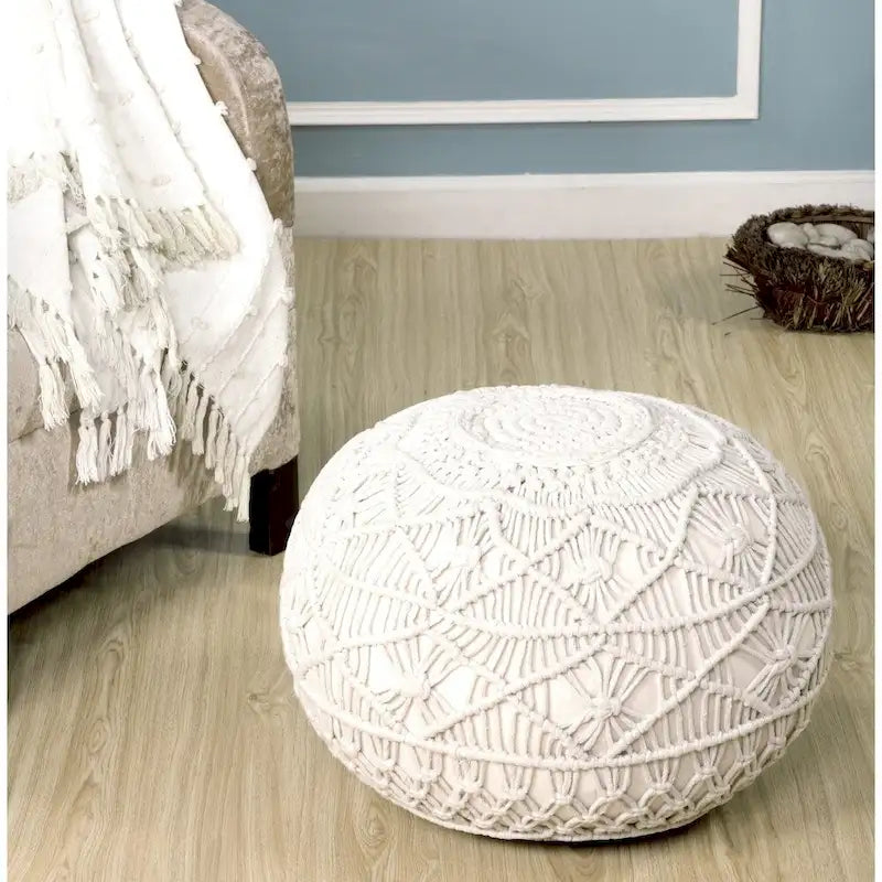 Pouf Ottomano in Macramè Naturale Sevita Mystic