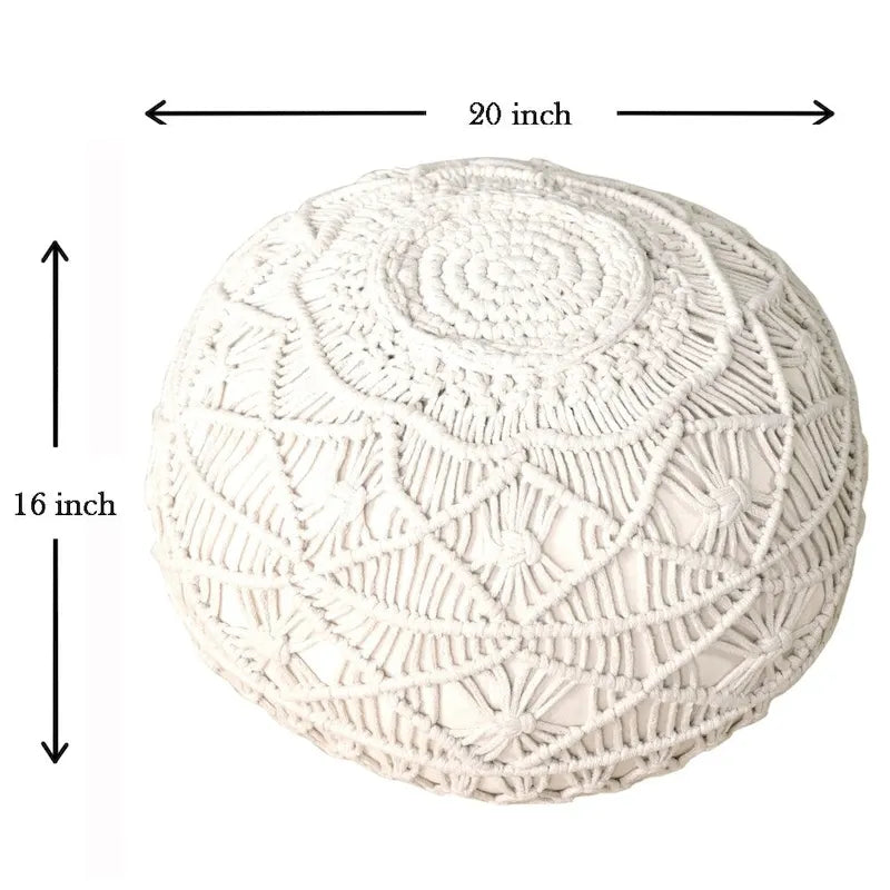 Pouf Ottomano in Macramè Naturale Sevita Mystic