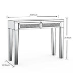 Consolle scrivania a 2 cassetti con specchio Glam - 76 A X 100 L X 35 P cm
