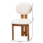 Sedia da pranzo Kacela in tessuto Bouclé e legno, stile Japandi moderno