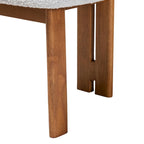 Sedia da pranzo Kacela in tessuto Bouclé e legno, stile Japandi moderno