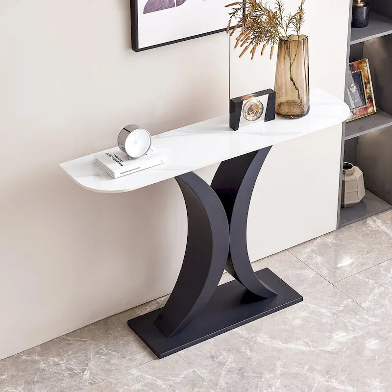 Consolle moderna, Design dalla forma squisita, Struttura in metallo con piedini regolabili per l'ingresso
