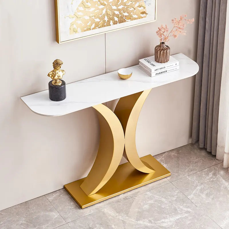 Consolle moderna, Design dalla forma squisita, Struttura in metallo con piedini regolabili per l'ingresso
