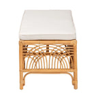 Panca in Rattan Marrone Naturale Moderna Bohemien Materra