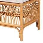 Panca in Rattan Marrone Naturale Moderna Bohemien Materra