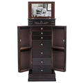 Elegante Armadio Portagioie con Specchio e Ganci per Collane - 18,5 x 12 x 42