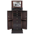 Elegante Armadio Portagioie con Specchio e Ganci per Collane - 18,5 x 12 x 42