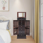 Elegante Armadio Portagioie con Specchio e Ganci per Collane - 18,5 x 12 x 42