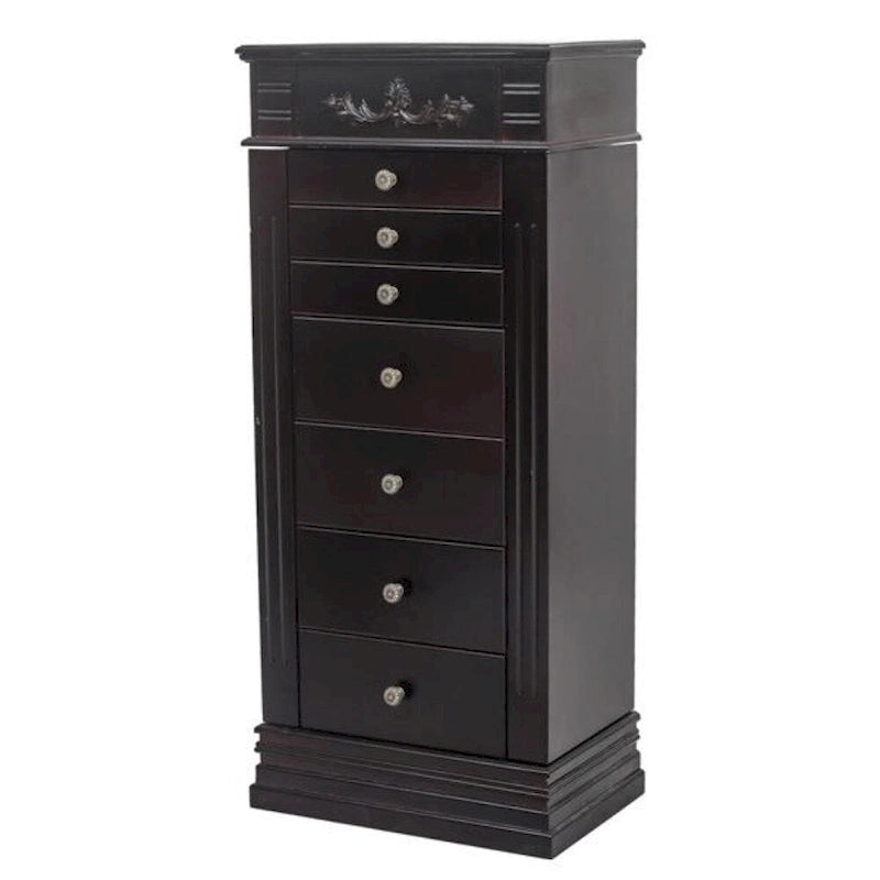 Elegante Armadio Portagioie con Specchio e Ganci per Collane - 18,5 x 12 x 42