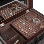 Elegante Armadio Portagioie con Specchio e Ganci per Collane - 18,5 x 12 x 42