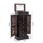 Elegante Armadio Portagioie con Specchio e Ganci per Collane - 18,5 x 12 x 42
