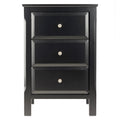 Comodino Nero in Legno con 3 Spaziosi Cassetti - 15.75L x 15.75P x 23.63A