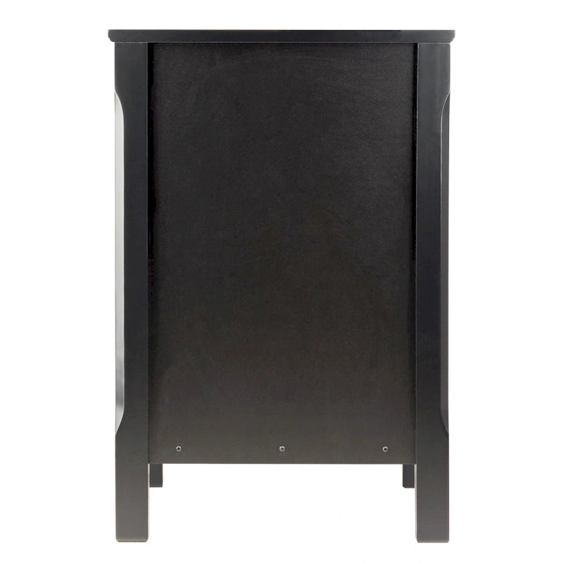 Comodino Nero in Legno con 3 Spaziosi Cassetti - 15.75L x 15.75P x 23.63A