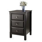 Comodino Nero in Legno con 3 Spaziosi Cassetti - 15.75L x 15.75P x 23.63A