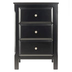 Comodino Nero in Legno con 3 Spaziosi Cassetti - 15.75L x 15.75P x 23.63A