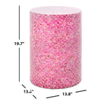 Tavolino d'appoggio rotondo Rilla rosa scuro - 13,8 L x 13,8 P x 19,7 A - 14Lx14Px20A