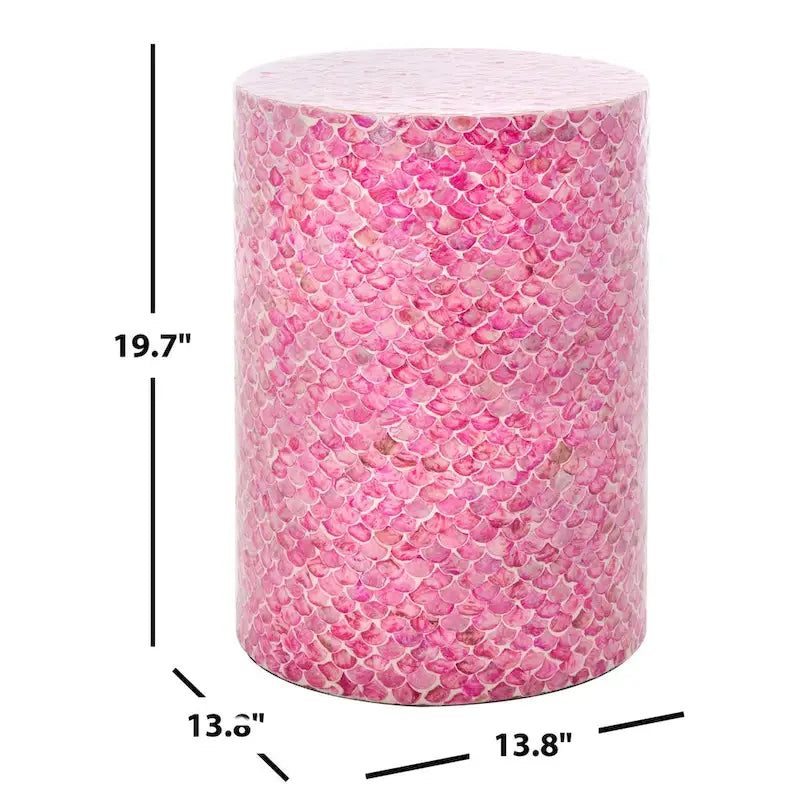 Tavolino d'appoggio rotondo Rilla rosa scuro - 13,8 L x 13,8 P x 19,7 A - 14Lx14Px20A