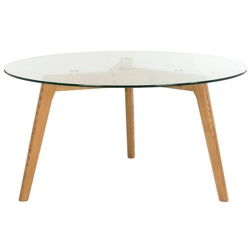 Tavolino rotondo in vetro Rachelle Mid-Century - 35,4 x 35,4 x 17,7 - 35Lx35Px18A