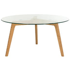 Tavolino rotondo in vetro Rachelle Mid-Century - 35,4 x 35,4 x 17,7 - 35Lx35Px18A