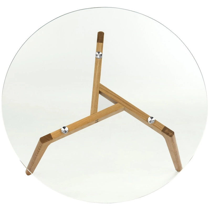 Tavolino rotondo in vetro Rachelle Mid-Century - 35,4 x 35,4 x 17,7 - 35Lx35Px18A