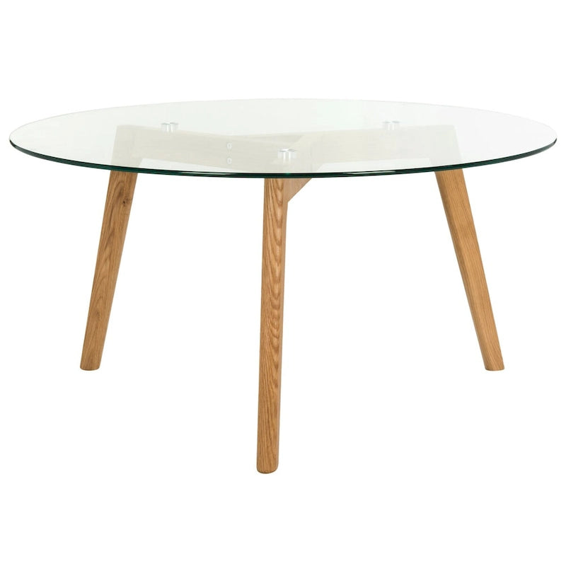 Tavolino rotondo in vetro Rachelle Mid-Century - 35,4 x 35,4 x 17,7 - 35Lx35Px18A