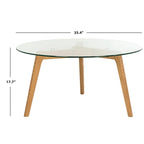 Tavolino rotondo in vetro Rachelle Mid-Century - 35,4 x 35,4 x 17,7 - 35Lx35Px18A