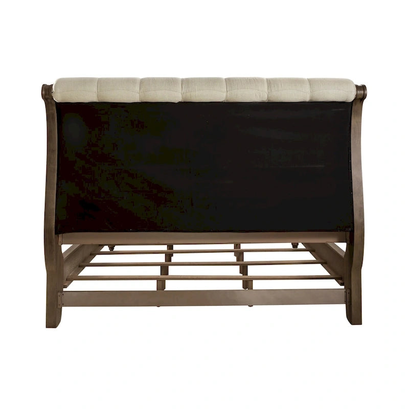 Camera da letto Americana Farmhouse con letto a slitta, comò e specchio