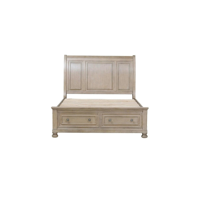 Piattaforma letto Donald Gray Modern Sleigh con contenitore