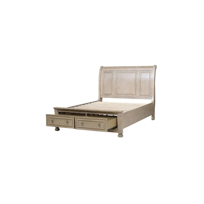 Piattaforma letto Donald Gray Modern Sleigh con contenitore