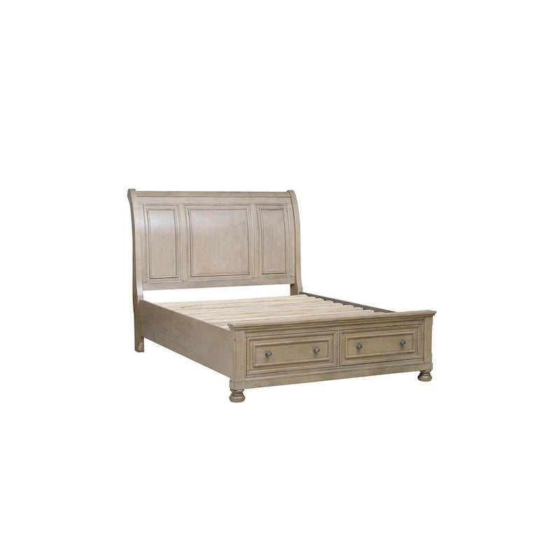 Piattaforma letto Donald Gray Modern Sleigh con contenitore