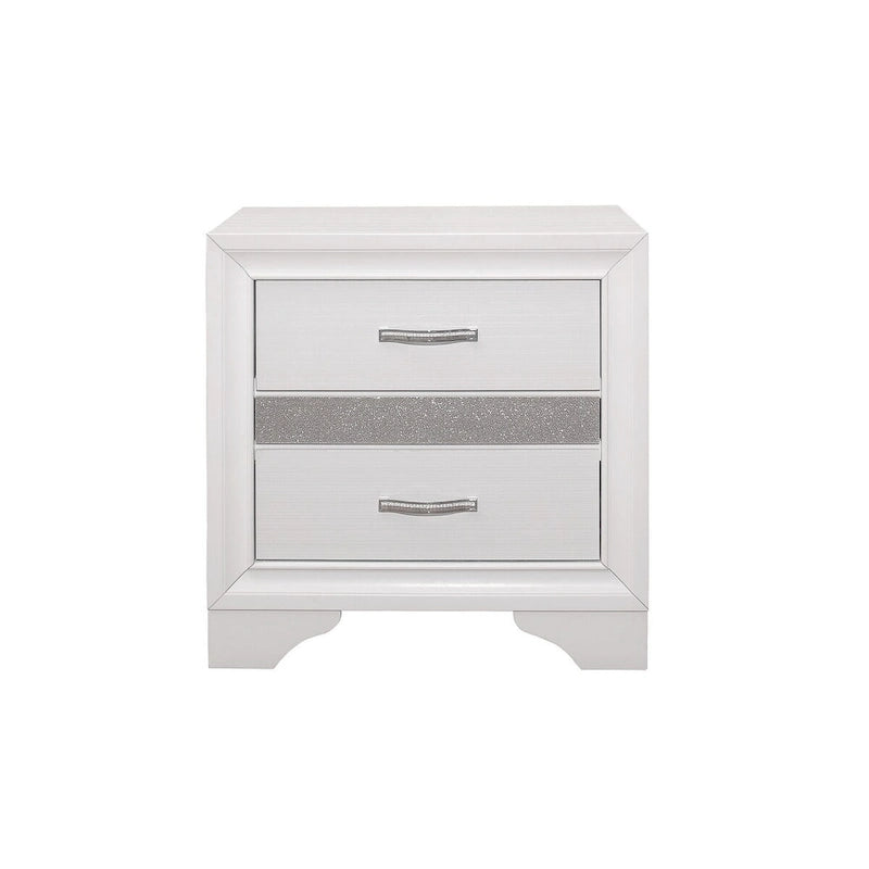 Letto a piattaforma imbottito in ecopelle moderna con contenitore Beatrice White