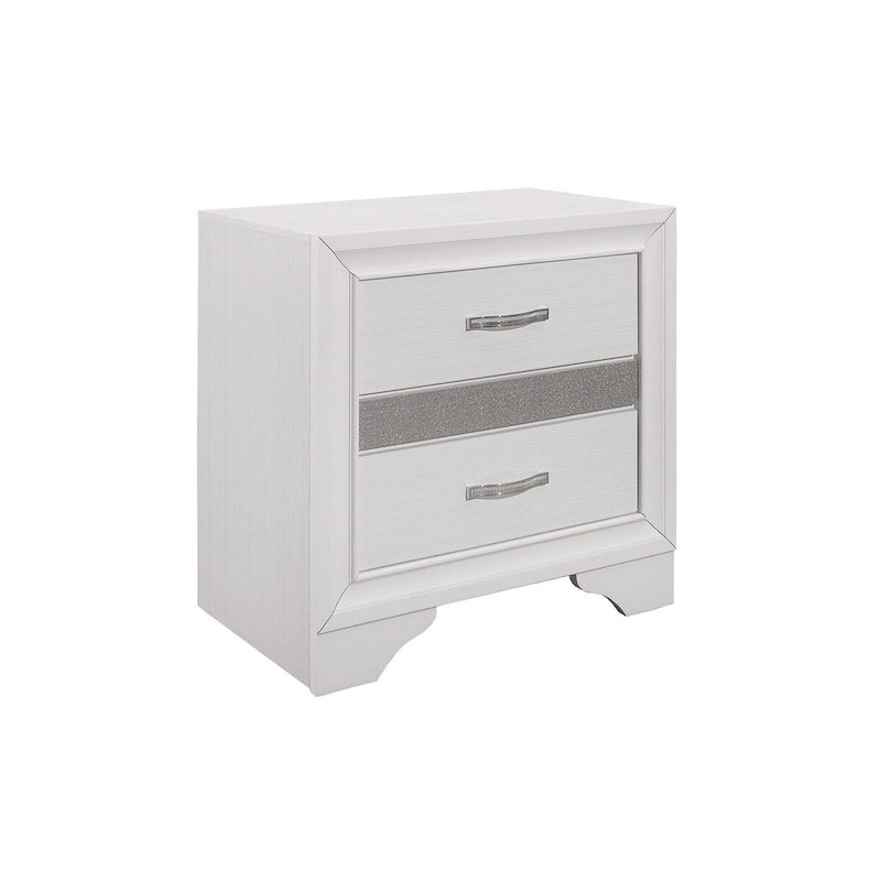 Letto a piattaforma imbottito in ecopelle moderna con contenitore Beatrice White