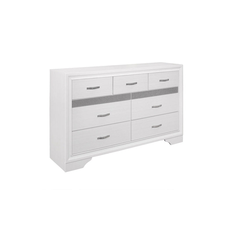 Letto a piattaforma imbottito in ecopelle moderna con contenitore Beatrice White