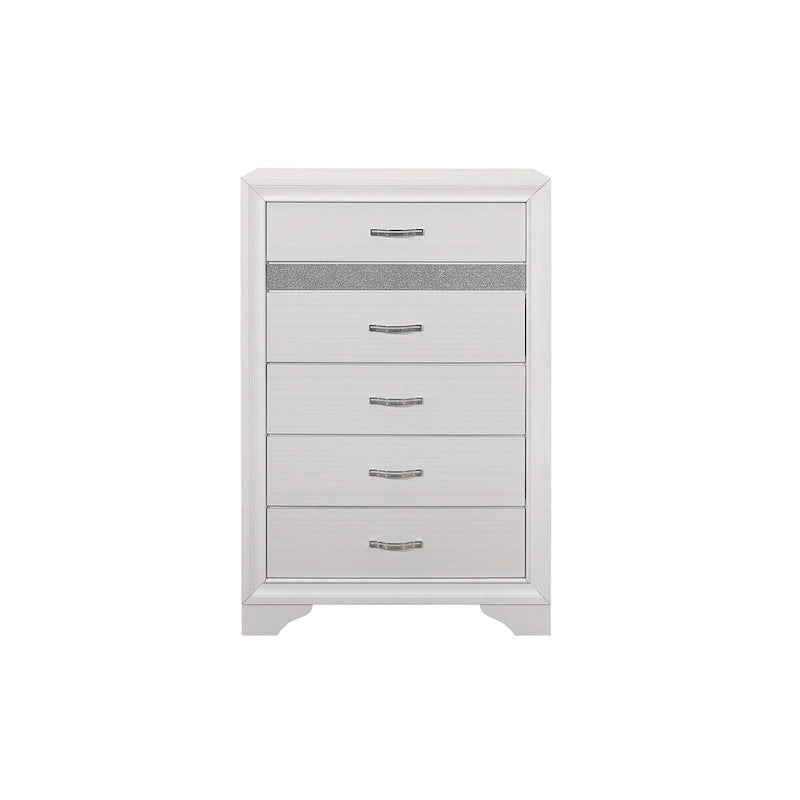 Letto a piattaforma imbottito in ecopelle moderna con contenitore Beatrice White