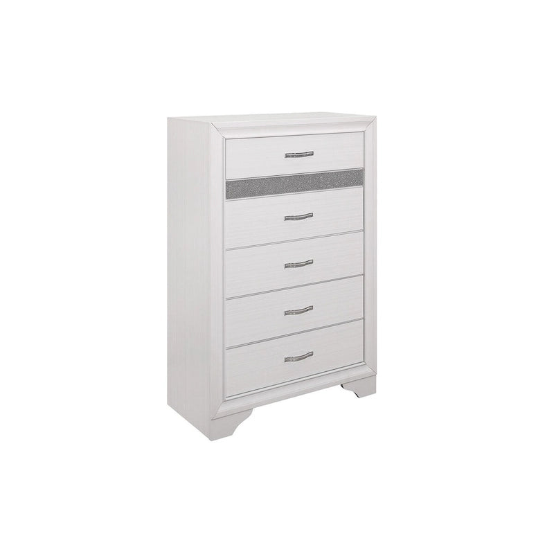 Letto a piattaforma imbottito in ecopelle moderna con contenitore Beatrice White