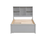Struttura letto moderna matrimoniale (twin) con porta USB integrata nella testiera a libreria e 2 cassetti, per camera da letto, soggiorno