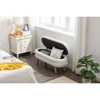 Panca contenitore imbottita con gambe in legno